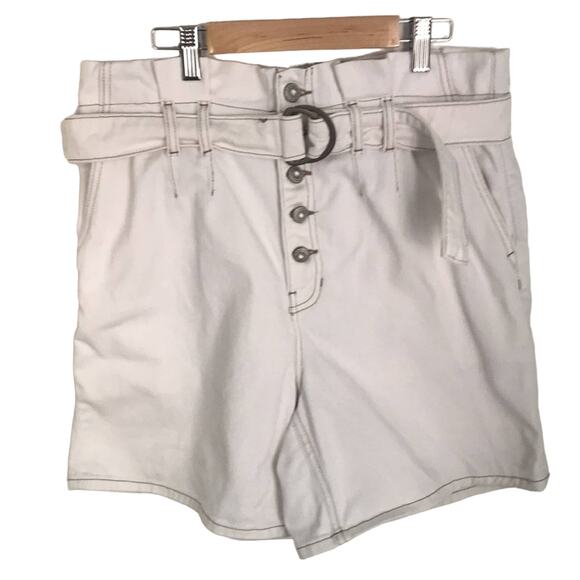 Free People Cindy Paper Bag Waist Utility Pleated Belted Shorts Size 4 - Picture 1 of 10